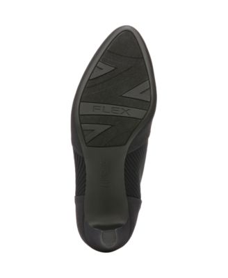 LIFE STRIDE Womens Black Mixed Media Ribbed Knit Stretch Collar Flexible Padded Treaded Gia Almond Toe Block Heel Zip-Up Booties M