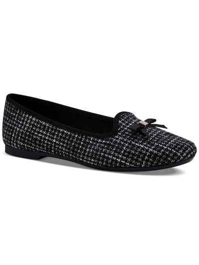 CHARTER CLUB Womens Black Plaid Bow Accent Padded Kimii Round Toe Slip On Loafers Shoes 9 M