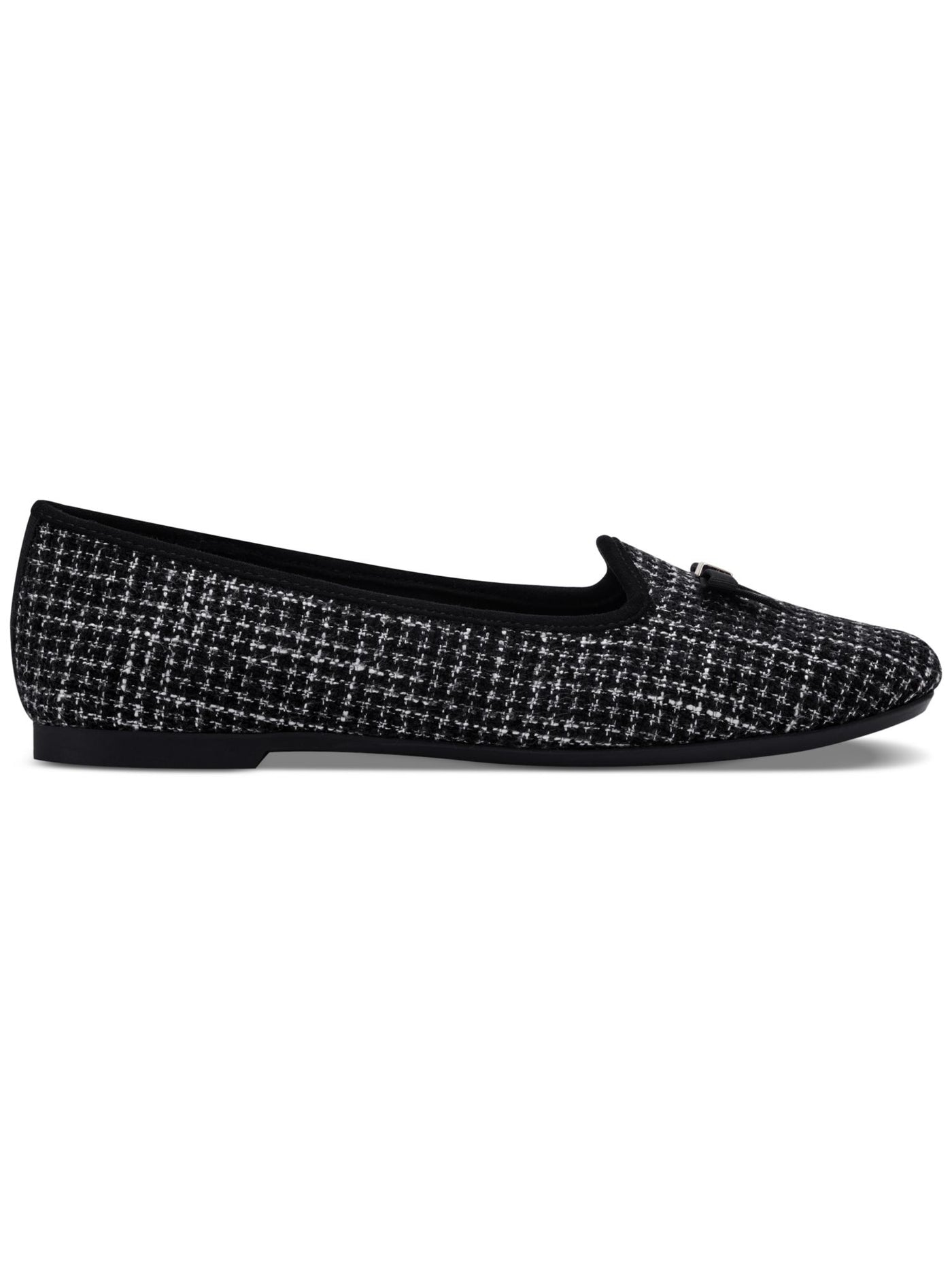 CHARTER CLUB Womens Black Plaid Bow Accent Padded Kimii Round Toe Slip On Loafers Shoes 12 M