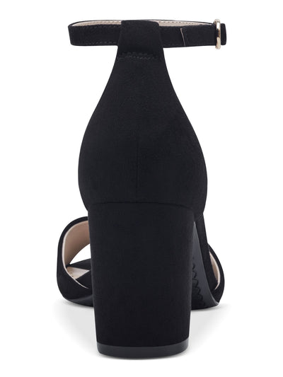 CHARTER CLUB Womens Black Padded Metallic Accent Bow Accent Ankle Strap Lilianna Open Toe Block Heel Buckle Dress Heeled Sandal 9 M