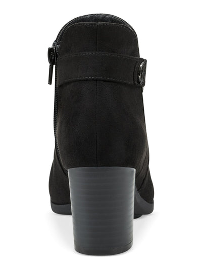 GIANI BERNINI Womens Black Hardware Detail Strap Cushioned Comfort Artemyss Round Toe Block Heel Zip-Up Dress Booties 11 M