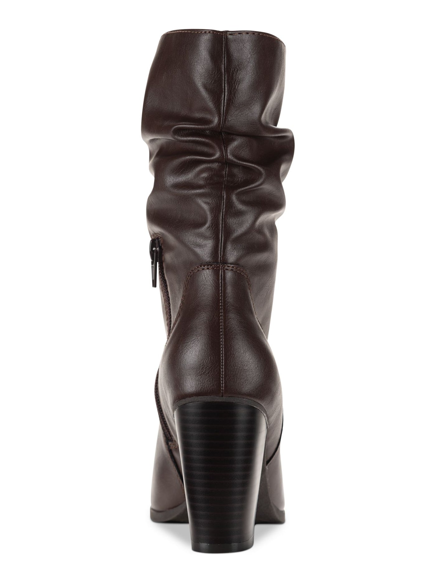 STYLE & COMPANY Womens Brown Saraa Round Toe Block Heel Zip-Up Slouch Boot 9.5