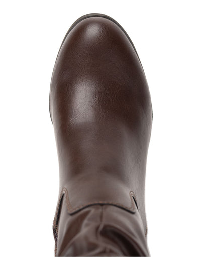 STYLE & COMPANY Womens Brown Saraa Round Toe Block Heel Zip-Up Slouch Boot 9.5