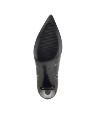 NINE WEST Womens Black Dual Pull-Tab Embroidered Padded Alama Pointed Toe Stacked Heel Western Boot M