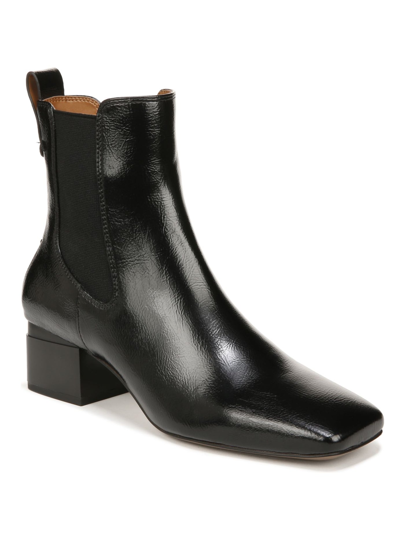 FRANCO SARTO Womens Black Padded Goring Waxton Square Toe Block Heel Zip-Up Booties 10 M