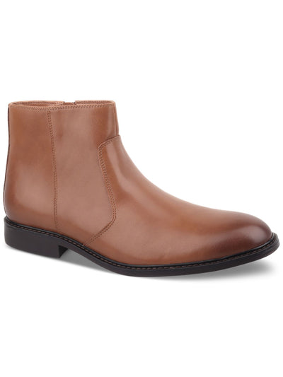 ALFANI Womens Brown Burnished Padded Liam Round Toe Block Heel Zip-Up Booties 8.5 M