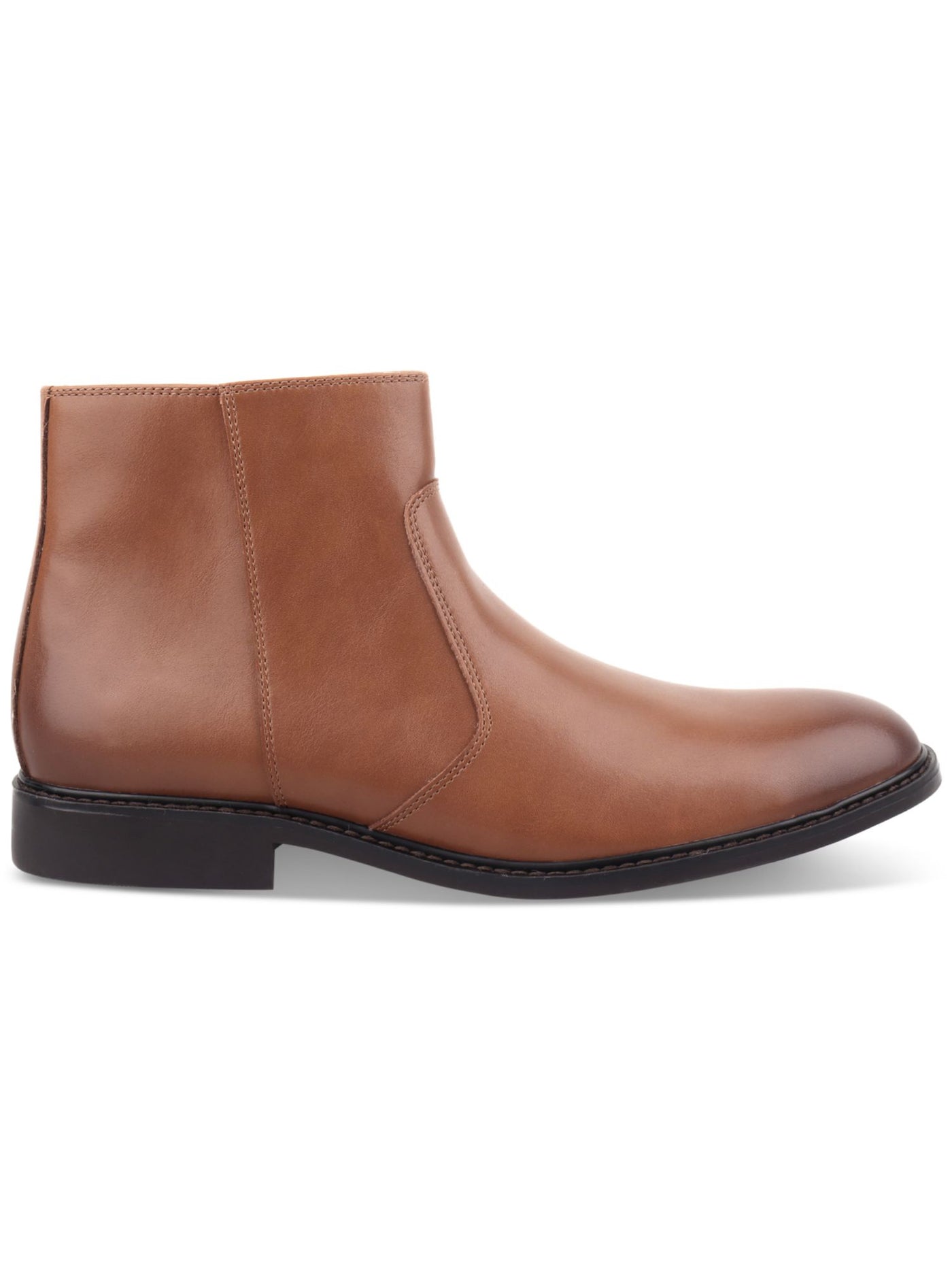 ALFANI Womens Brown Burnished Padded Liam Round Toe Block Heel Zip-Up Booties 8 M