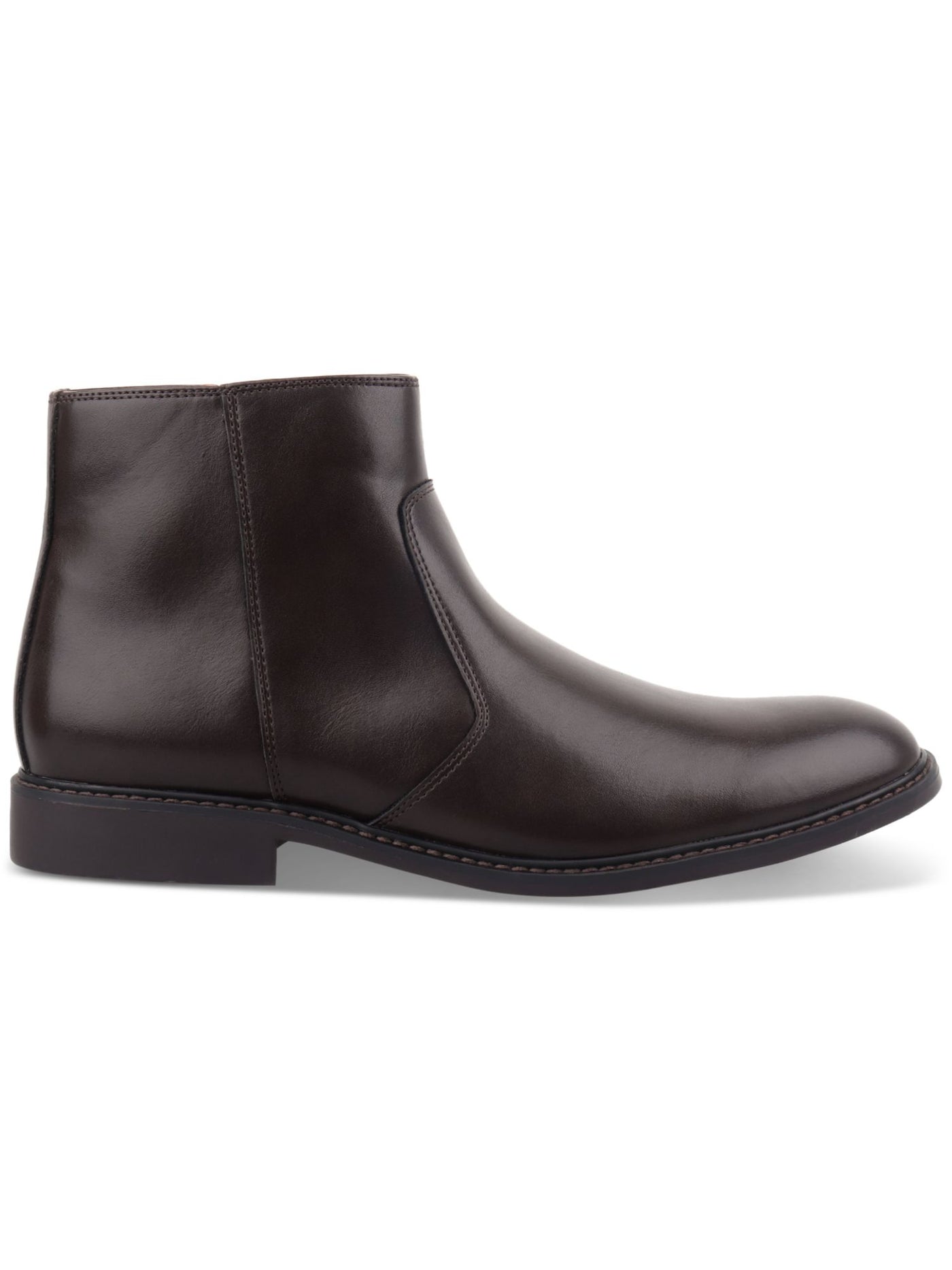 ALFANI Womens Brown Padded Liam Round Toe Block Heel Zip-Up Dress Booties 10.5 M