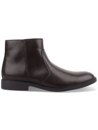 ALFANI Womens Brown Padded Liam Round Toe Block Heel Zip-Up Dress Booties 10.5 M