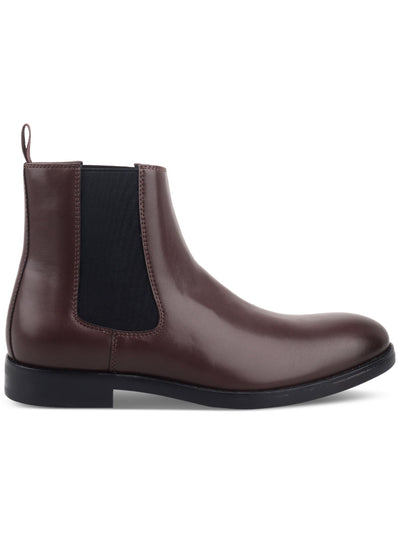 ALFANI Mens Brown Heel Pull-Tab Goring Cushioned Luka 2 Round Toe Block Heel Dress Chelsea Boot 7.5 M