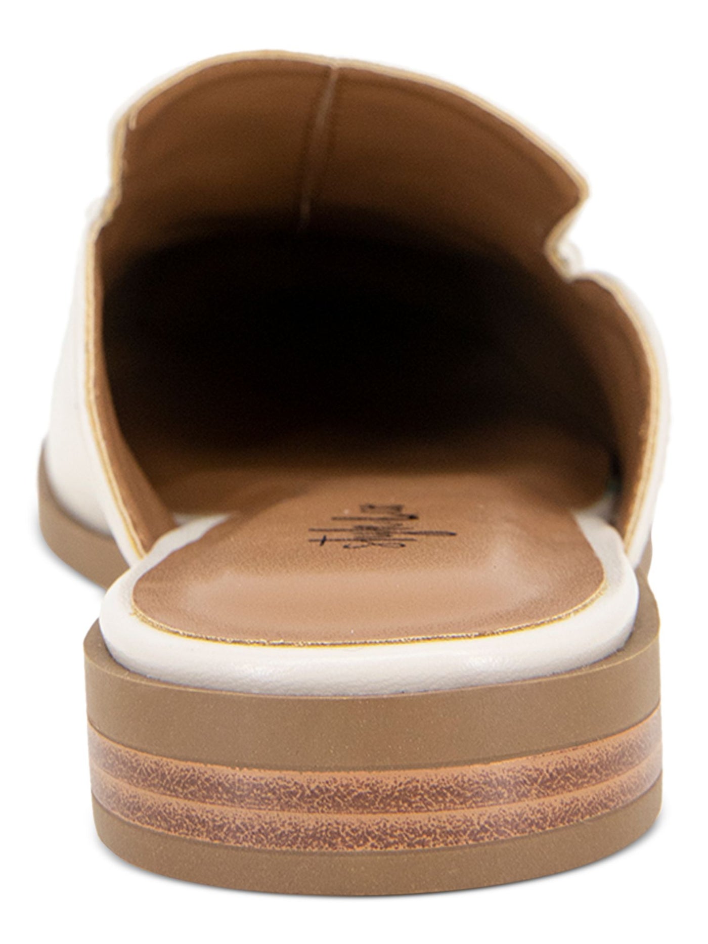 STYLE & COMPANY Womens Ivory Apron Toe Notched Padded Giigii Round Toe Slip On Dress Mules 7.5 M
