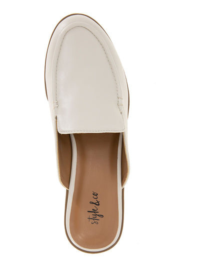 STYLE & COMPANY Womens Ivory Apron Toe Notched Padded Giigii Round Toe Slip On Dress Mules 7.5 M