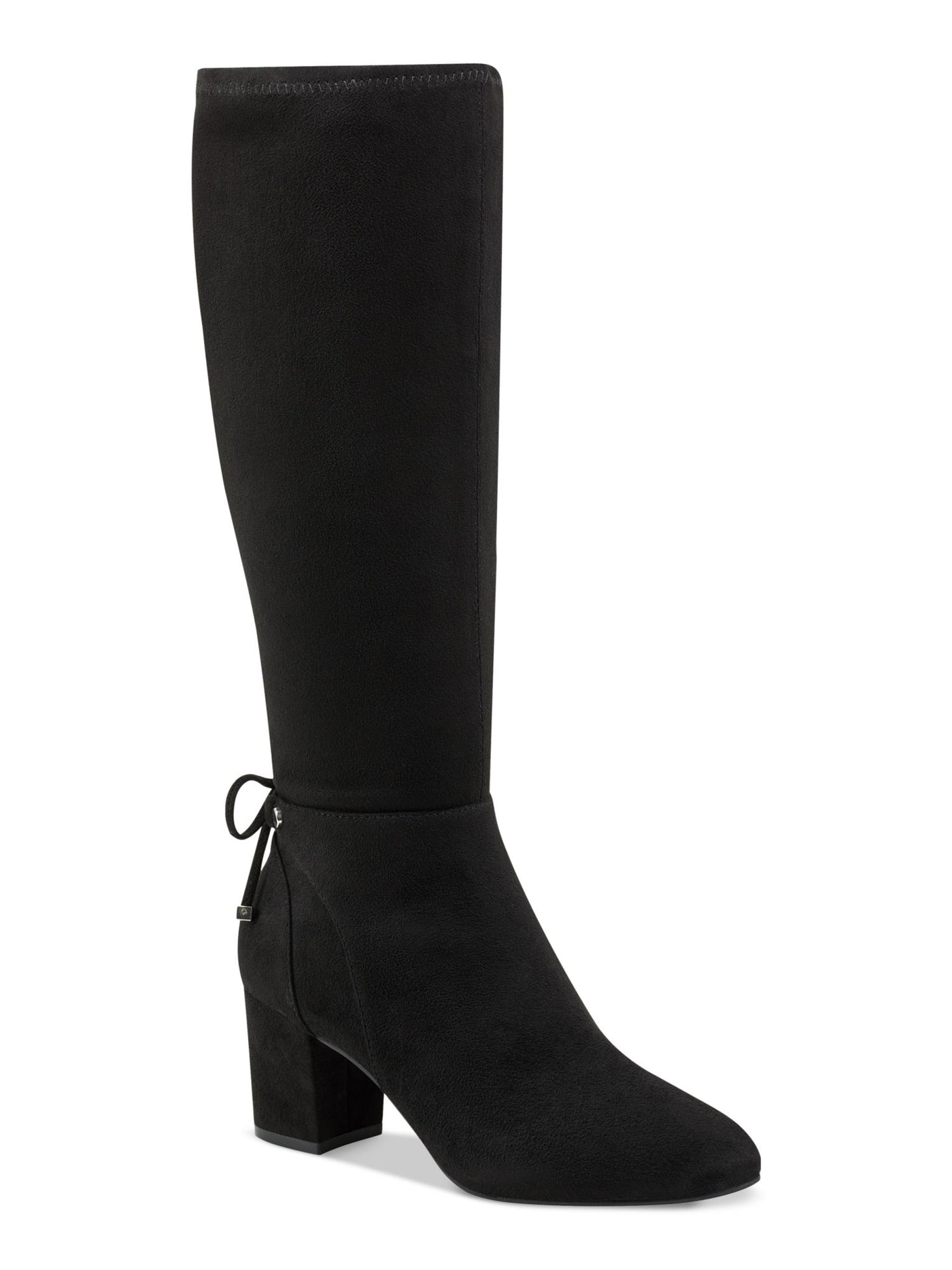 CHARTER CLUB Womens Black Padded Bow Accent Stretch Mayviss Pointed Toe Block Heel Zip-Up Dress Boots 6.5 M