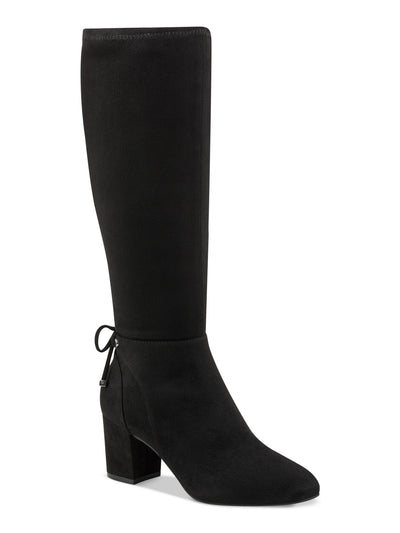 CHARTER CLUB Womens Black Padded Bow Accent Stretch Mayviss Pointed Toe Block Heel Zip-Up Dress Boots 7 M