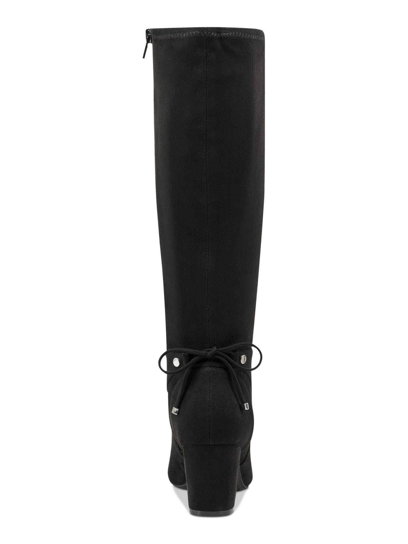 CHARTER CLUB Womens Black Padded Bow Accent Stretch Mayviss Pointed Toe Block Heel Zip-Up Dress Boots 8 M