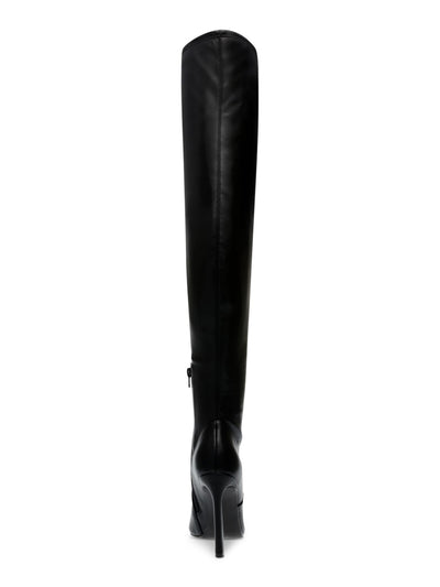 STEVE MADDEN Womens Black Padded Stretch Laddy Pointed Toe Flare Zip-Up Dress Boots 10 M