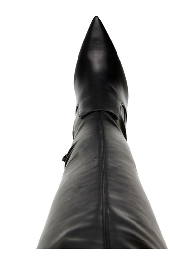 NINE WEST Womens Black Over The Knee Stretch Tacy Pointed Toe Stiletto Zip-Up Dress Boots 5 M