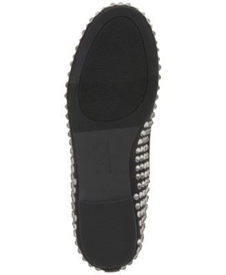 INC Womens Black Padded Ankle Strap Embellished Bow Accent Effie Round Toe Slip On Ballet Flats M
