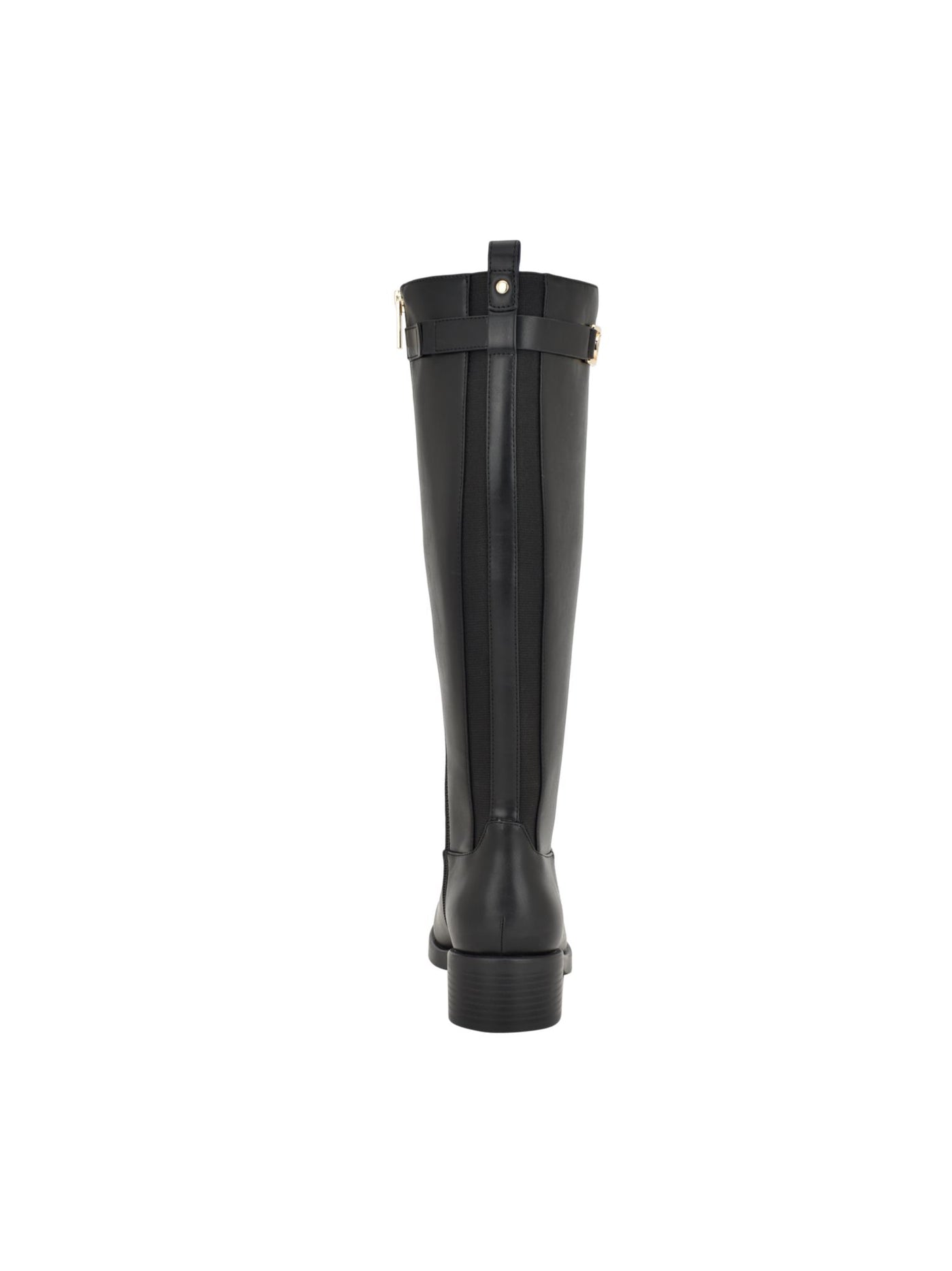 TOMMY HILFIGER Womens Black Logo Hardware Strap Goring Padded Iviann Round Toe Block Heel Zip-Up Riding Boot 9.5 M