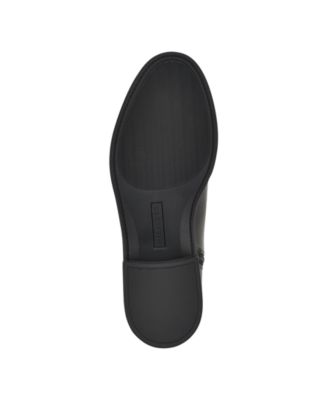 TOMMY HILFIGER Womens Black Logo Hardware Strap Goring Padded Iviann Round Toe Block Heel Zip-Up Riding Boot M