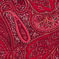 RACHEL RACHEL ROY Womens Red Lined Tie-keyhole Pullover Paisley Long Sleeve Scoop Neck Short Sheath Dress