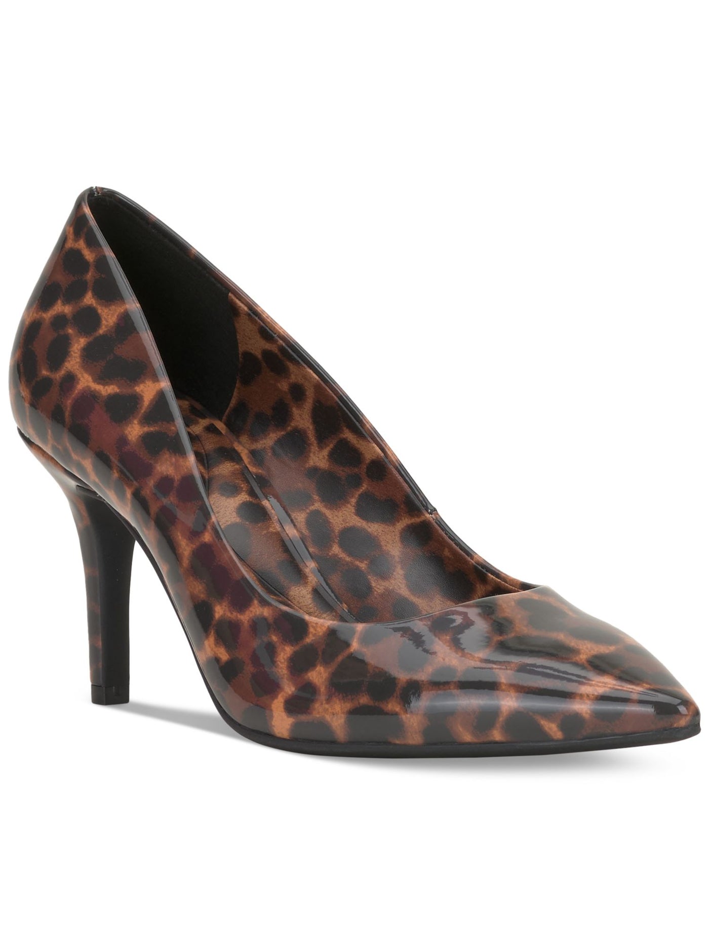 INC Womens Brown Animal Print Cushioned Zitah Pointed Toe Stiletto Slip On Pumps Shoes 6.5 M