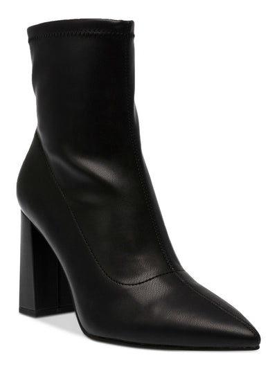 WILD PAIR Womens Black Padded Iloise Pointed Toe Block Heel Zip-Up Booties 8.5 M