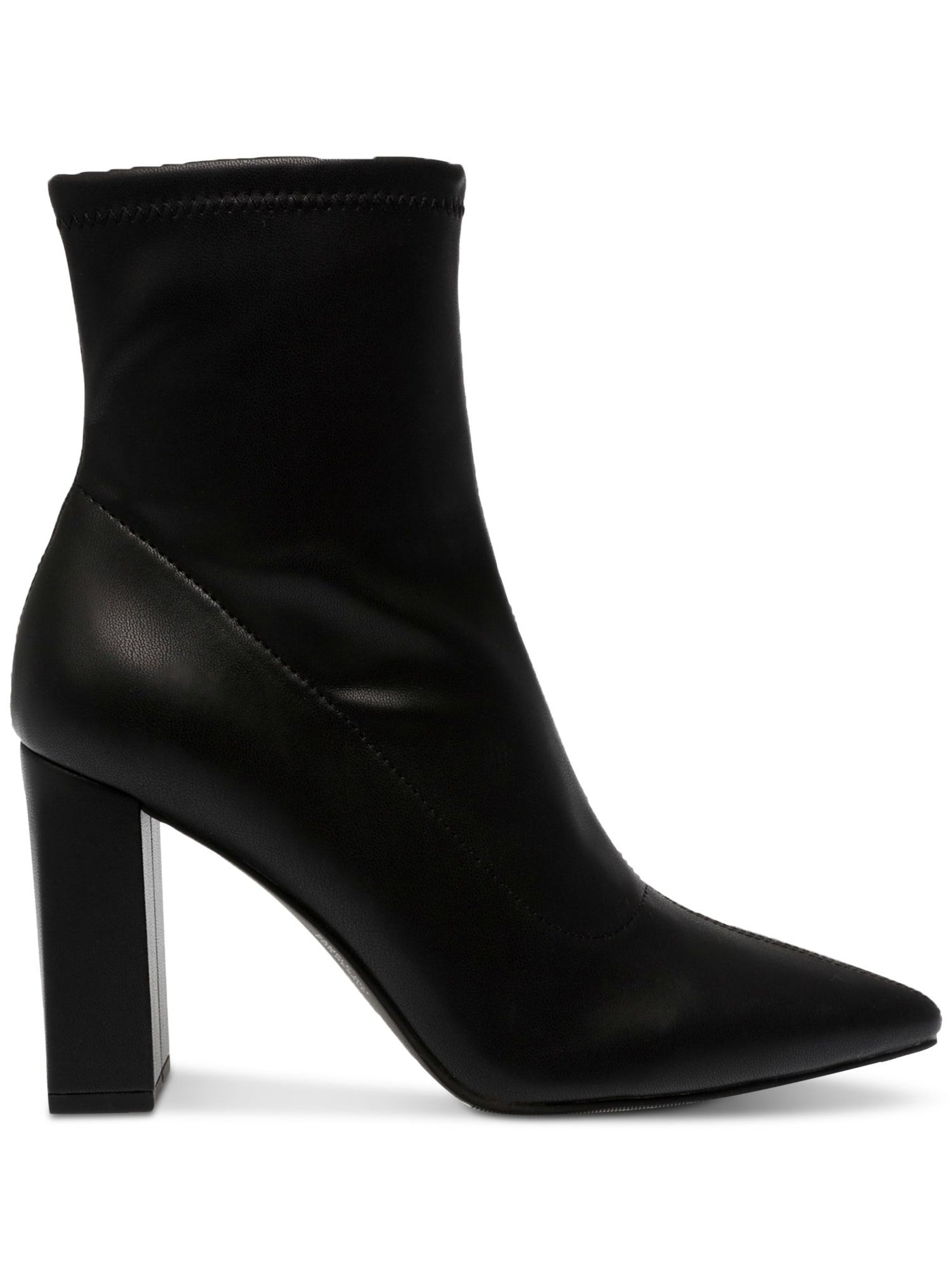 WILD PAIR Womens Black Padded Iloise Pointed Toe Block Heel Zip-Up Booties 8.5 M