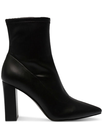 WILD PAIR Womens Black Padded Iloise Pointed Toe Block Heel Zip-Up Booties 8.5 M