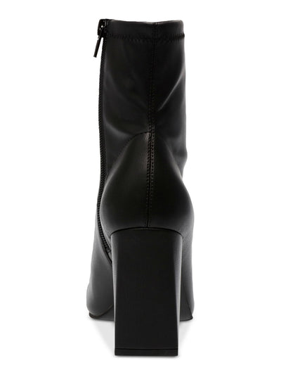 WILD PAIR Womens Black Padded Iloise Pointed Toe Block Heel Zip-Up Booties 8.5 M