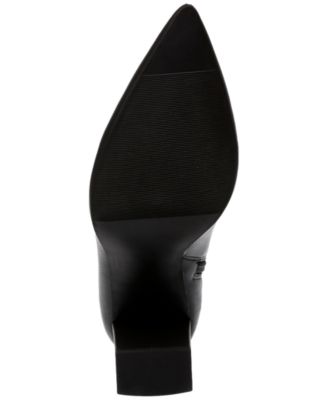 WILD PAIR Womens Black Padded Iloise Pointed Toe Block Heel Zip-Up Booties M