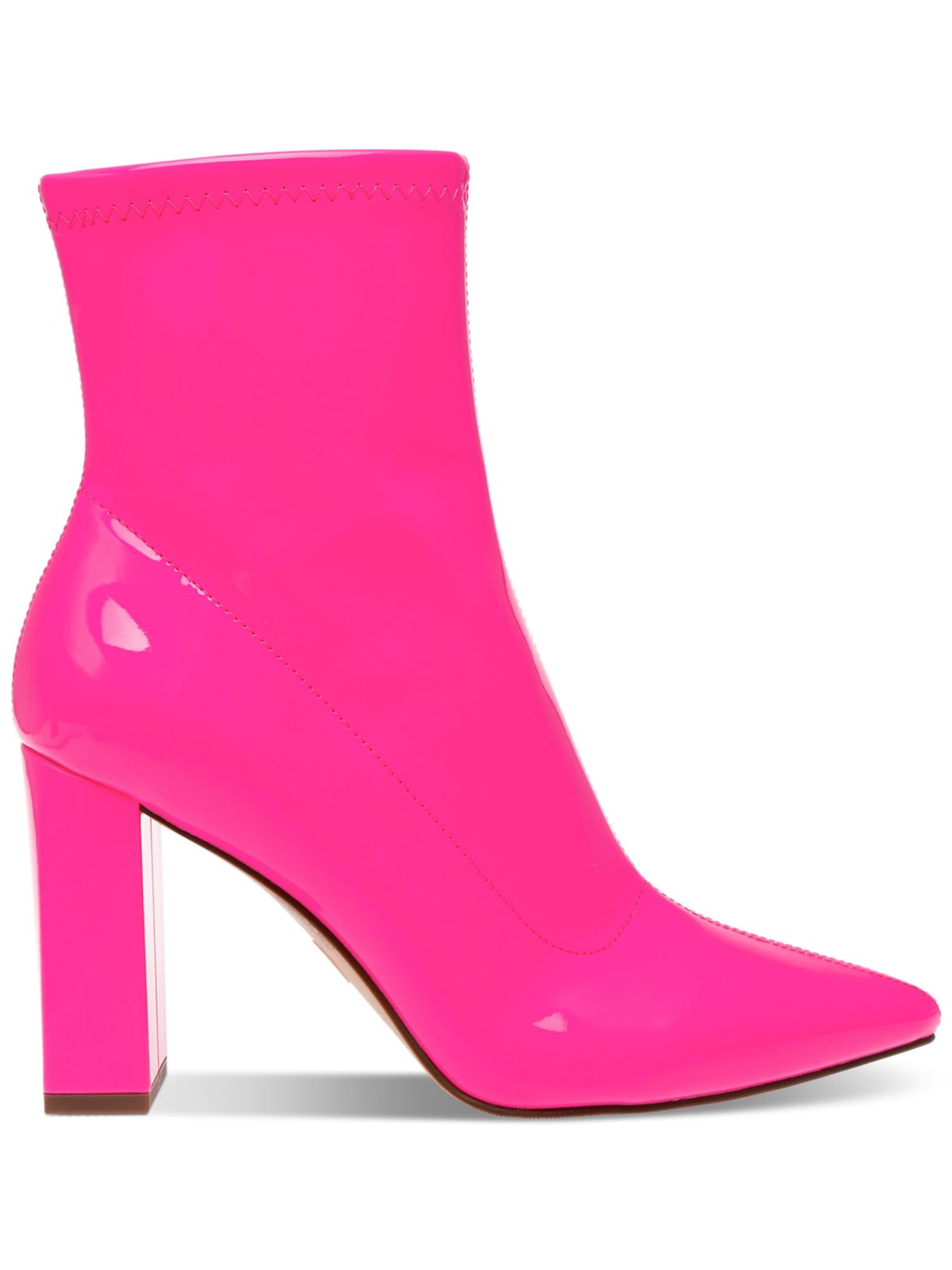 WILD PAIR Womens Pink Padded Iloise Pointed Toe Block Heel Zip-Up Dress Booties 12 M