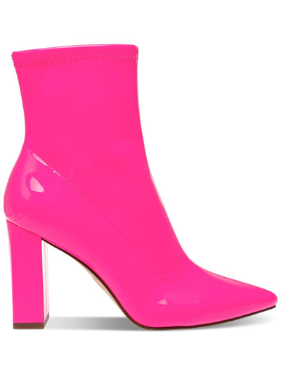 WILD PAIR Womens Pink Padded Iloise Pointed Toe Block Heel Zip-Up Dress Booties 12 M