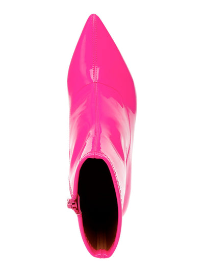 WILD PAIR Womens Pink Padded Iloise Pointed Toe Block Heel Zip-Up Dress Booties 7 M