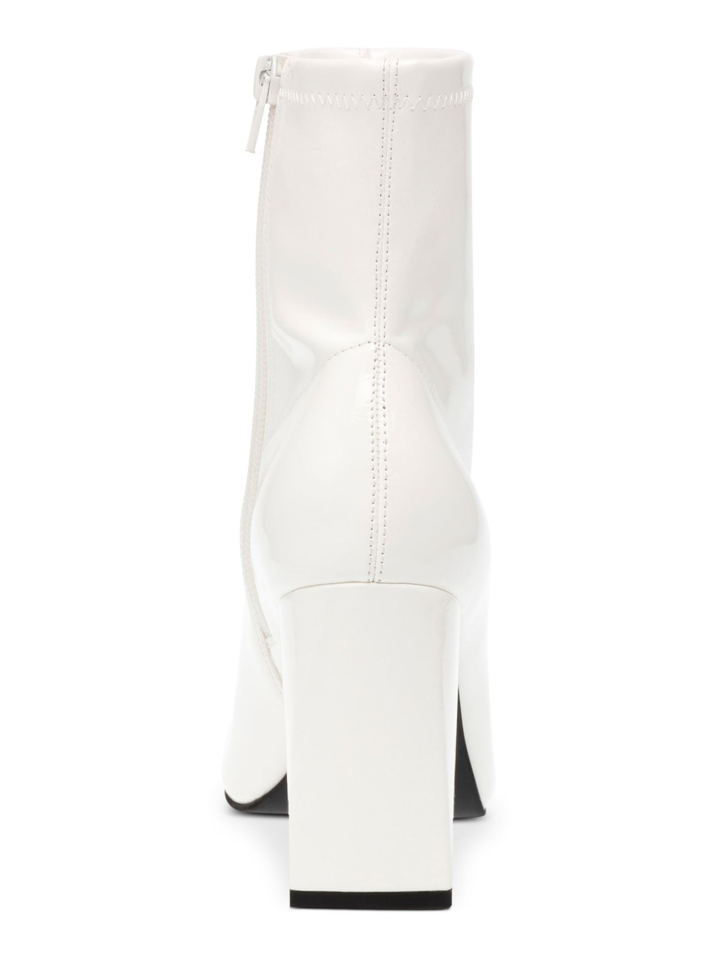 WILD PAIR Womens White Padded Iloise Pointed Toe Block Heel Zip-Up Booties 9.5