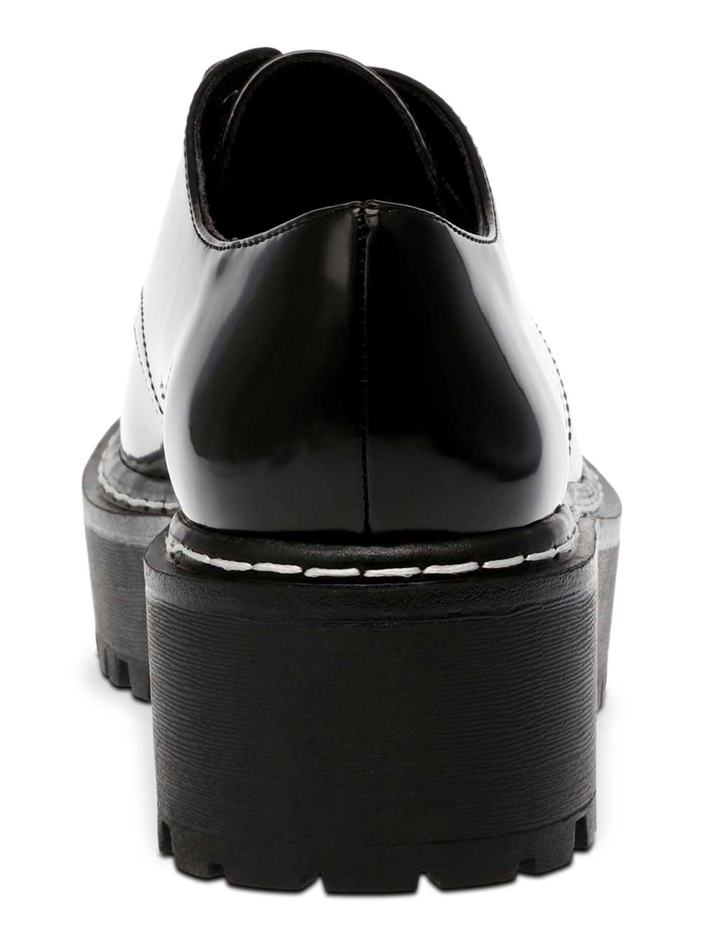 WILD PAIR Womens Black 1-1/2" Platform Hardware Accent Lug Sole Padded Nelley Round Toe Block Heel Slip On Heeled Loafers 7 M
