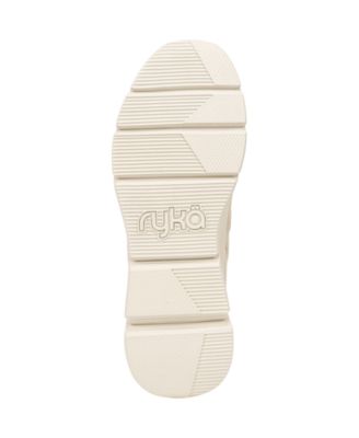 RYKA Womens Beige Padded Lightweight Stretch Arch Support Water Resistant Companion Round Toe Wedge Zip-Up Booties M