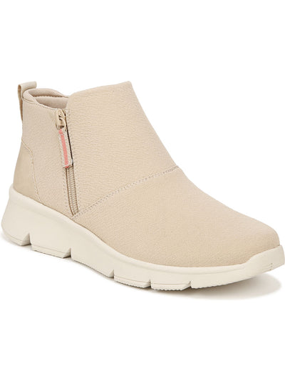 RYKA Womens Beige Padded Lightweight Stretch Arch Support Water Resistant Companion Round Toe Wedge Zip-Up Booties 10 M