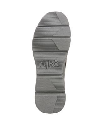 RYKA Womens Black Padded Lightweight Stretch Arch Support Water Resistant Companion Round Toe Wedge Zip-Up Booties W