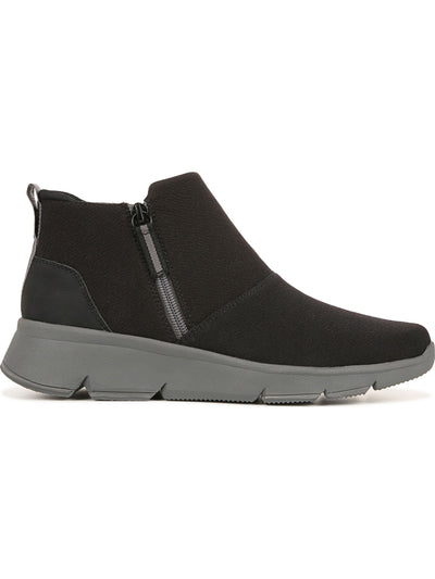 RYKA Womens Black Padded Lightweight Stretch Arch Support Water Resistant Companion Round Toe Wedge Zip-Up Booties 8 W