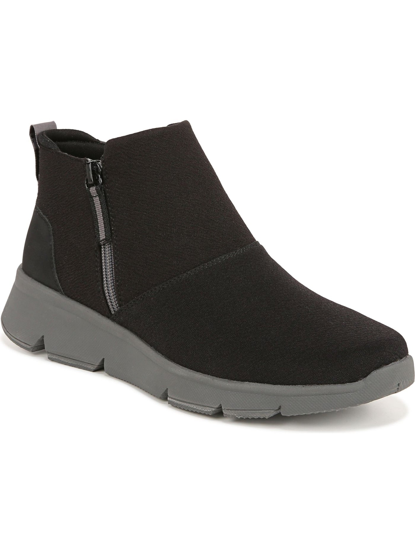 RYKA Womens Black Padded Lightweight Stretch Arch Support Water Resistant Companion Round Toe Wedge Zip-Up Booties 8 W