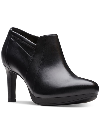CLARKS COLLECTION Womens Black Cushioned Ambyr Hope Round Toe Block Heel Zip-Up Dress Booties 9.5 M