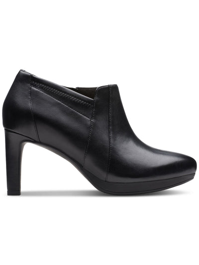 CLARKS COLLECTION Womens Black Cushioned Ambyr Hope Round Toe Block Heel Zip-Up Dress Booties 9.5 M