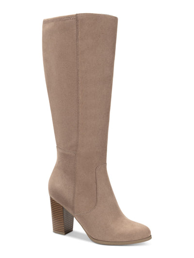 STYLE & COMPANY Womens Beige Extra Wide Calf Lightweight Breathable Cushioned Stretch Addyy Round Toe Block Heel Zip-Up Heeled Boots 9.5W XWC