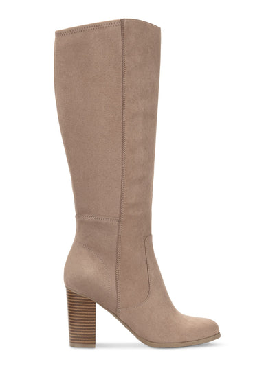 STYLE & COMPANY Womens Beige Extra Wide Calf Lightweight Breathable Cushioned Stretch Addyy Round Toe Block Heel Zip-Up Heeled Boots 9.5W XWC