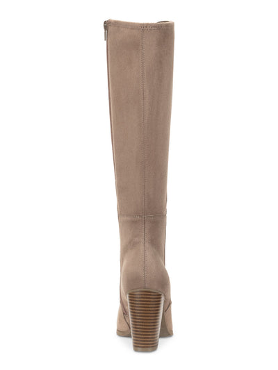 STYLE & COMPANY Womens Beige Extra Wide Calf Lightweight Breathable Cushioned Stretch Addyy Round Toe Block Heel Zip-Up Heeled Boots 9.5W XWC