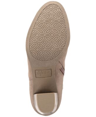 STYLE & COMPANY Womens Beige Extra Wide Calf Lightweight Breathable Cushioned Stretch Addyy Round Toe Block Heel Zip-Up Heeled Boots W