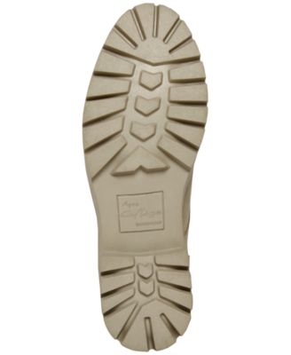 AQUA COLLEGE Womens Beige 1" Platform Cushioned Ribbed Stretch Panels Waterproof Lug Sole Dream Round Toe Zip-Up Booties M