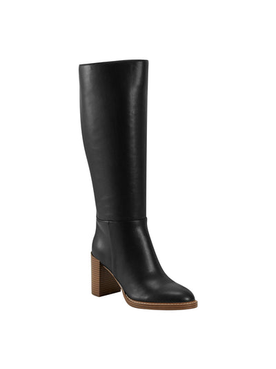 MARC FISHER Womens Black Goring Padded Gabey Round Toe Block Heel Zip-Up Heeled Boots 8.5 M