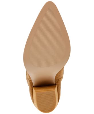 STEVE MADDEN Womens Brown Dual Pull-Tabs Padded Ruched Landy Pointed Toe Block Heel Leather Western Boot M